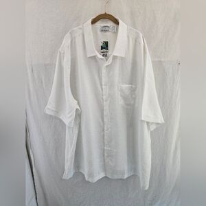 Cubavera NWT Men's White Casual Button Down S Sleeve Linen Summer Shirt. Sz 4xl